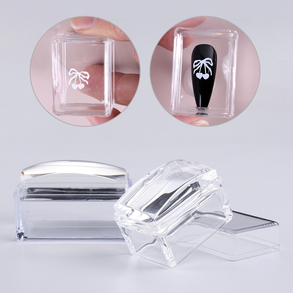 Nail Stamping Plate - Pelat Stamping Kuku Transparan Persegi, Stempel