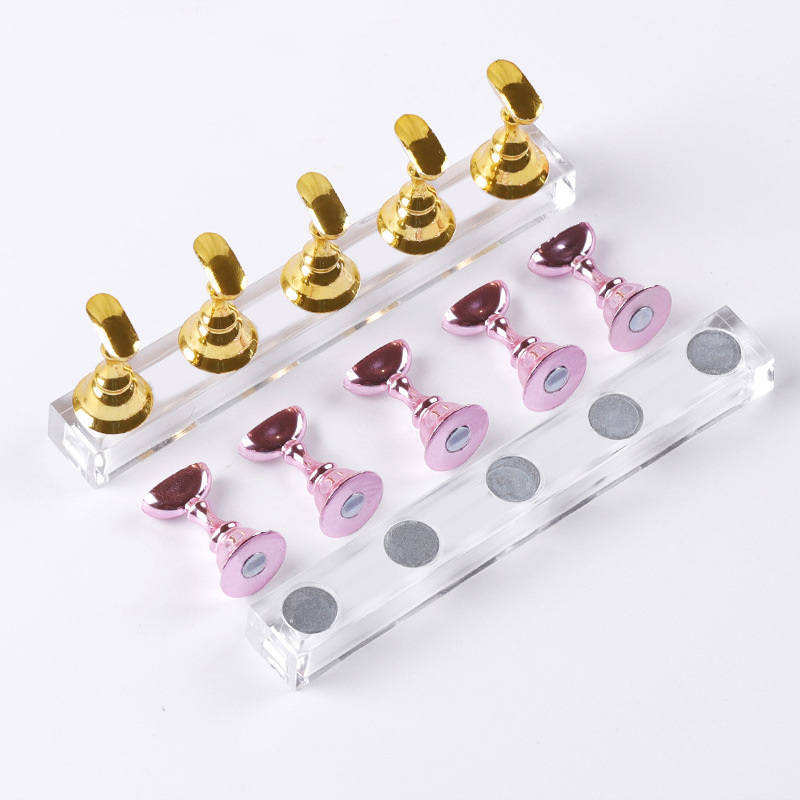 Nail Art Overlay - 5/30 Buah/Set Tempat Kuku Magnetik Ujung