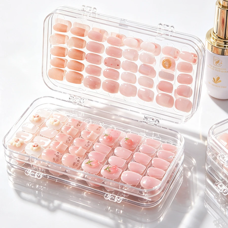 Nail Art Overlay - Kotak Penyimpanan Kuku Lipat Transparan, Wadah