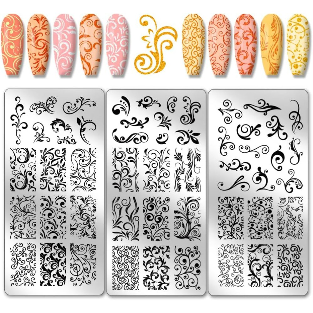 3 Buah Templat Seni Kuku Pola  - Nail Stamping Plate ulasan dan harga