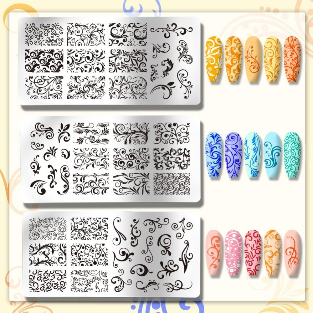 3 Buah Templat Seni Kuku Pola  - Nail Stamping Plate ulasan dan harga