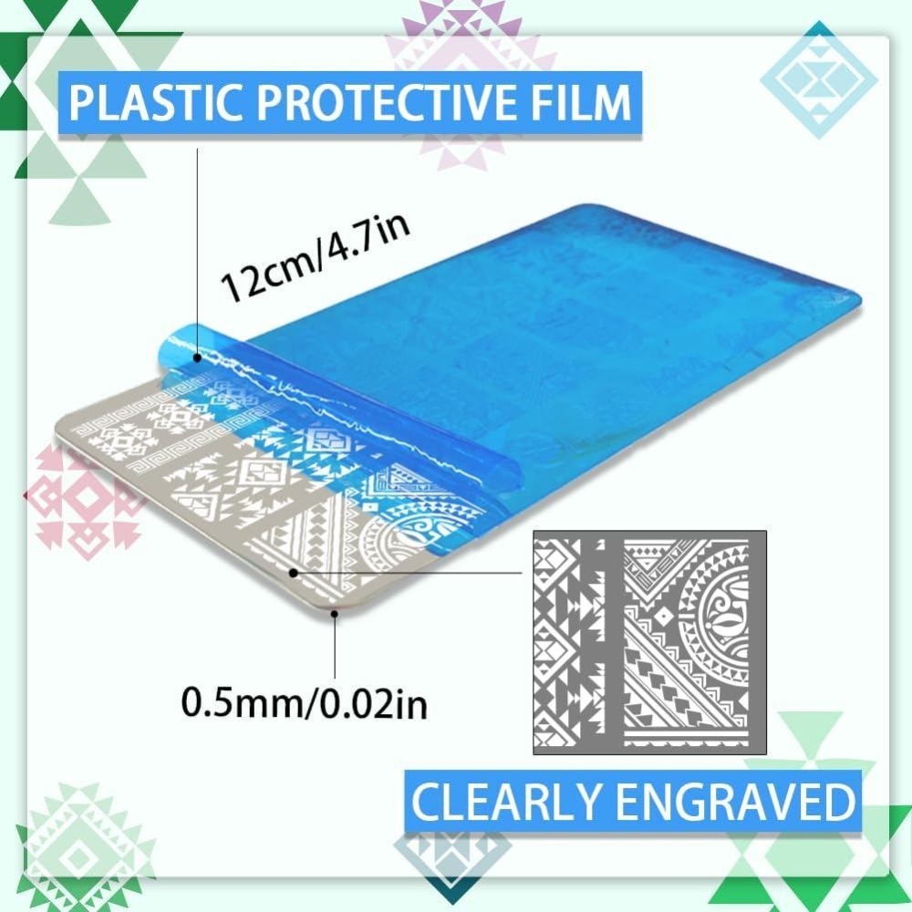 3pcs Plat Stamping Seni Kuku T - Nail Stamping Plate ulasan dan harga