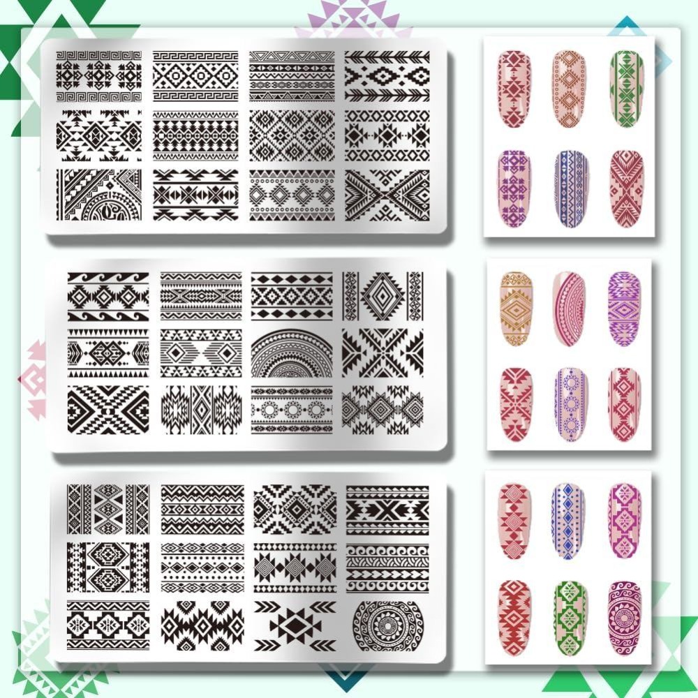 3pcs Plat Stamping Seni Kuku T - Nail Stamping Plate ulasan dan harga