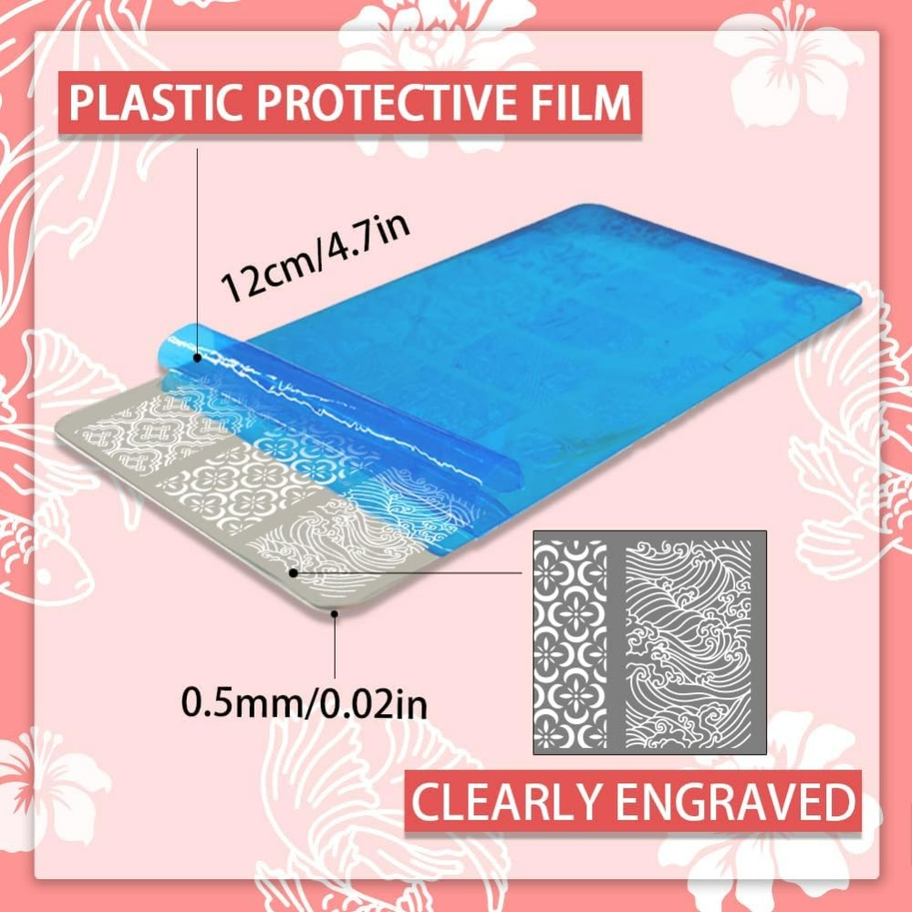 3 Buah Pelat Cap Kuku Koi Stem - Nail Stamping Plate ulasan dan harga