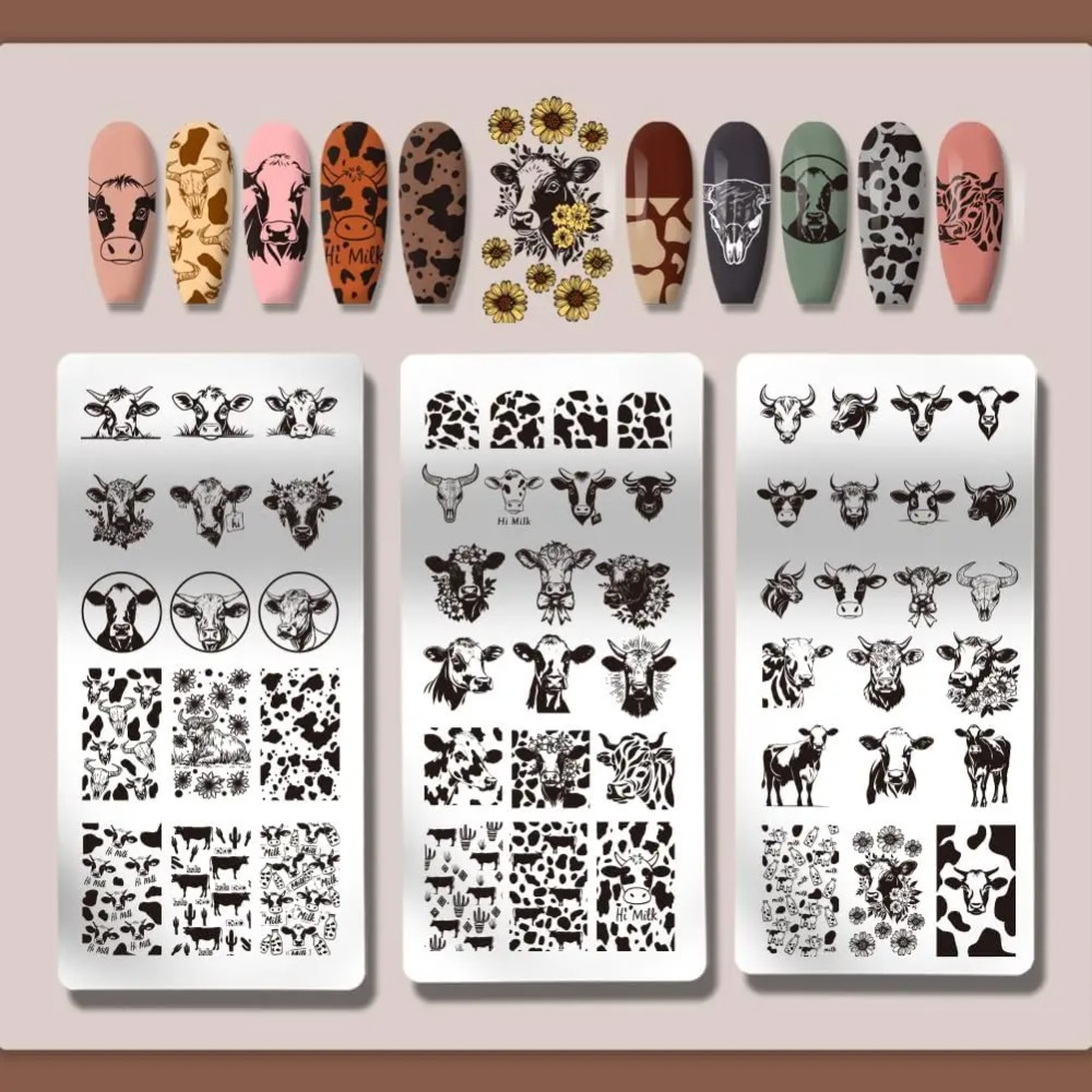3pcs Plat Stamping Kuku Bertem - Nail Stamping Plate ulasan dan harga