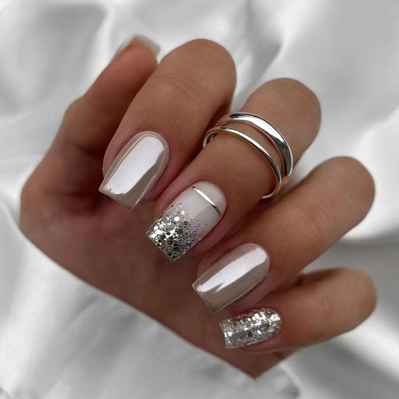 Kuku palsu pendek persegi untu - Nail Art Overlay ulasan dan harga