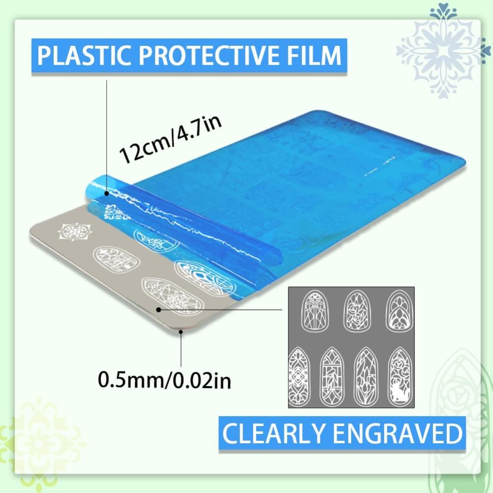 3pcs Template Seni Kuku Jendel - Nail Stamping Plate ulasan dan harga