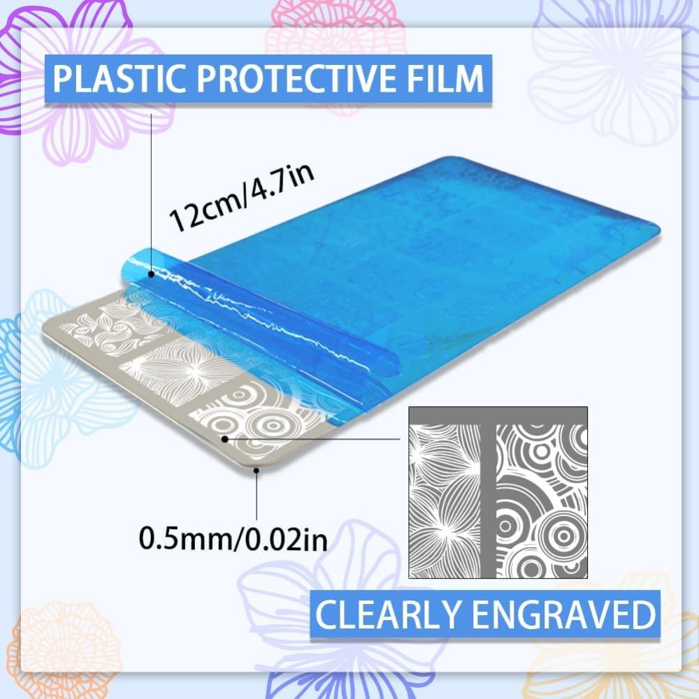 5pcs Template Seni Kuku Tekstu - Nail Stamping Plate ulasan dan harga
