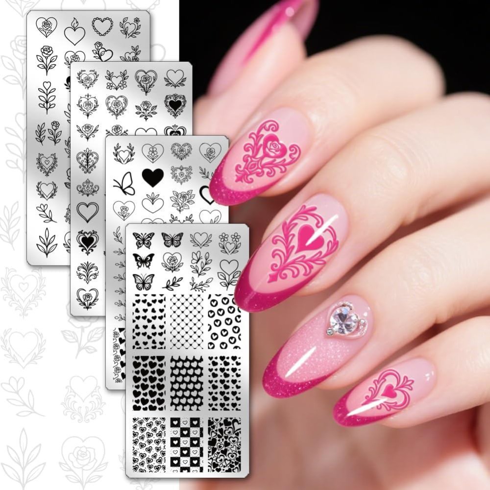 4pcs Plat Stamping Kuku Motif  - Nail Stamping Plate ulasan dan harga