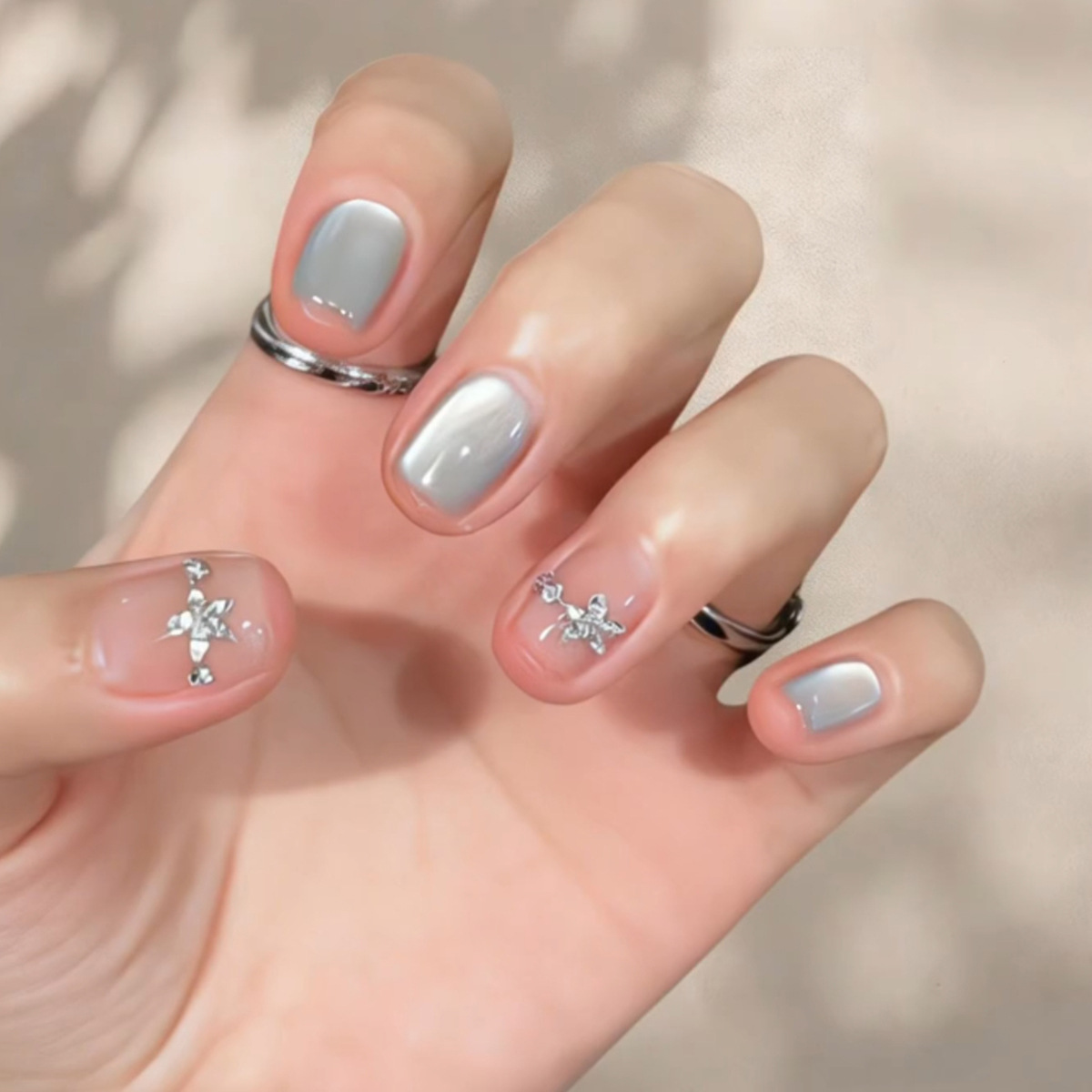 24Pcs Kuku Palsu Cat's Eye Sed - Nail Art Overlay ulasan dan harga