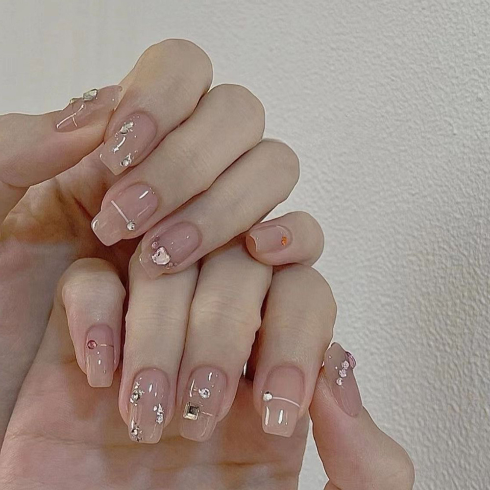 24Pcs Kuku Palsu Cat's Eye Sed - Nail Art Overlay ulasan dan harga