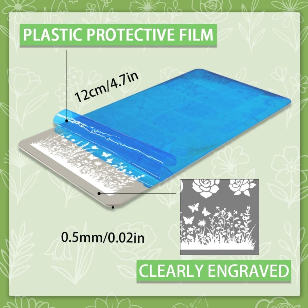 3pcs Plat Stamping Kuku Motif  - Nail Stamping Plate ulasan dan harga