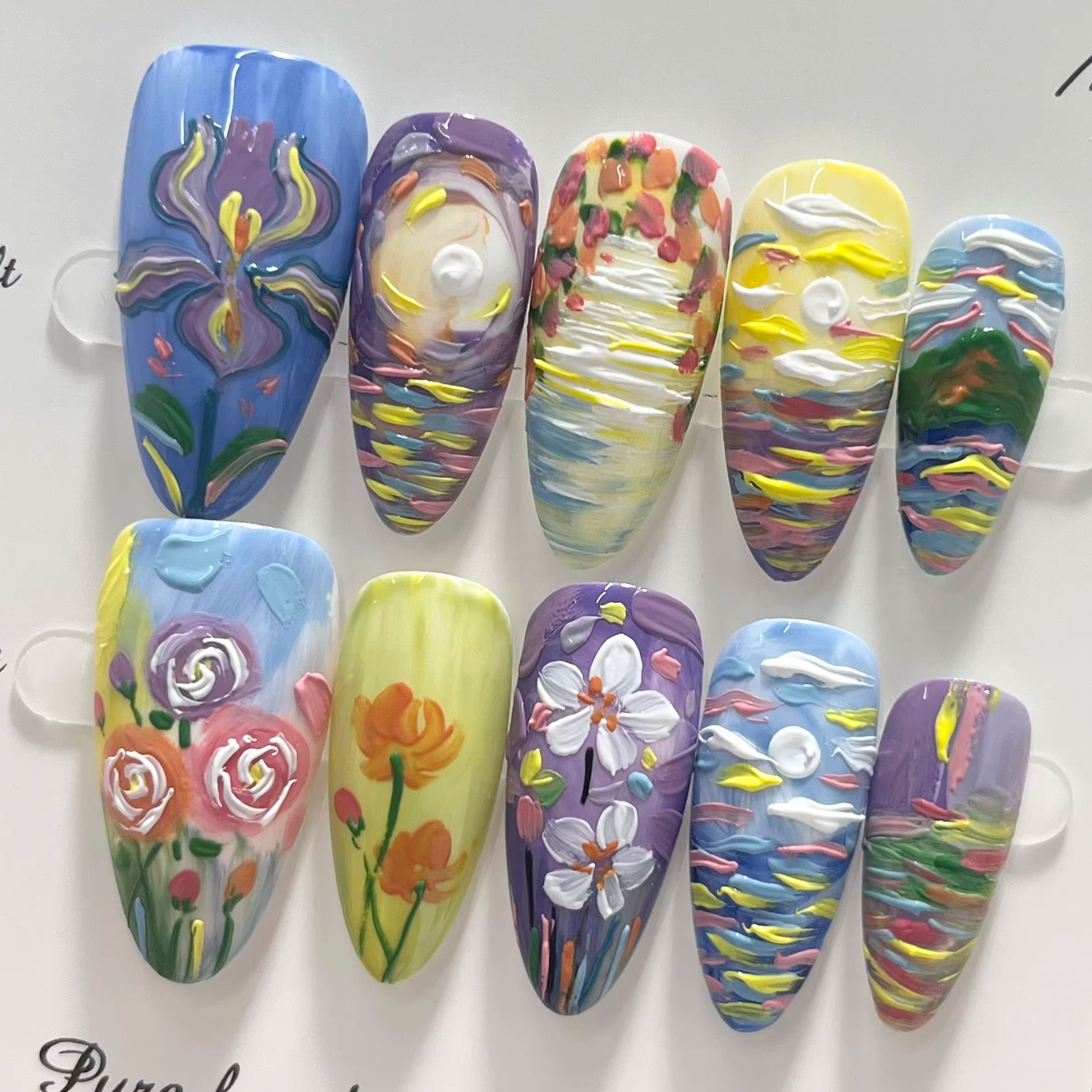 Desain Bunga Iris Langit Berbi - Nail Art Van Gogh ulasan dan harga