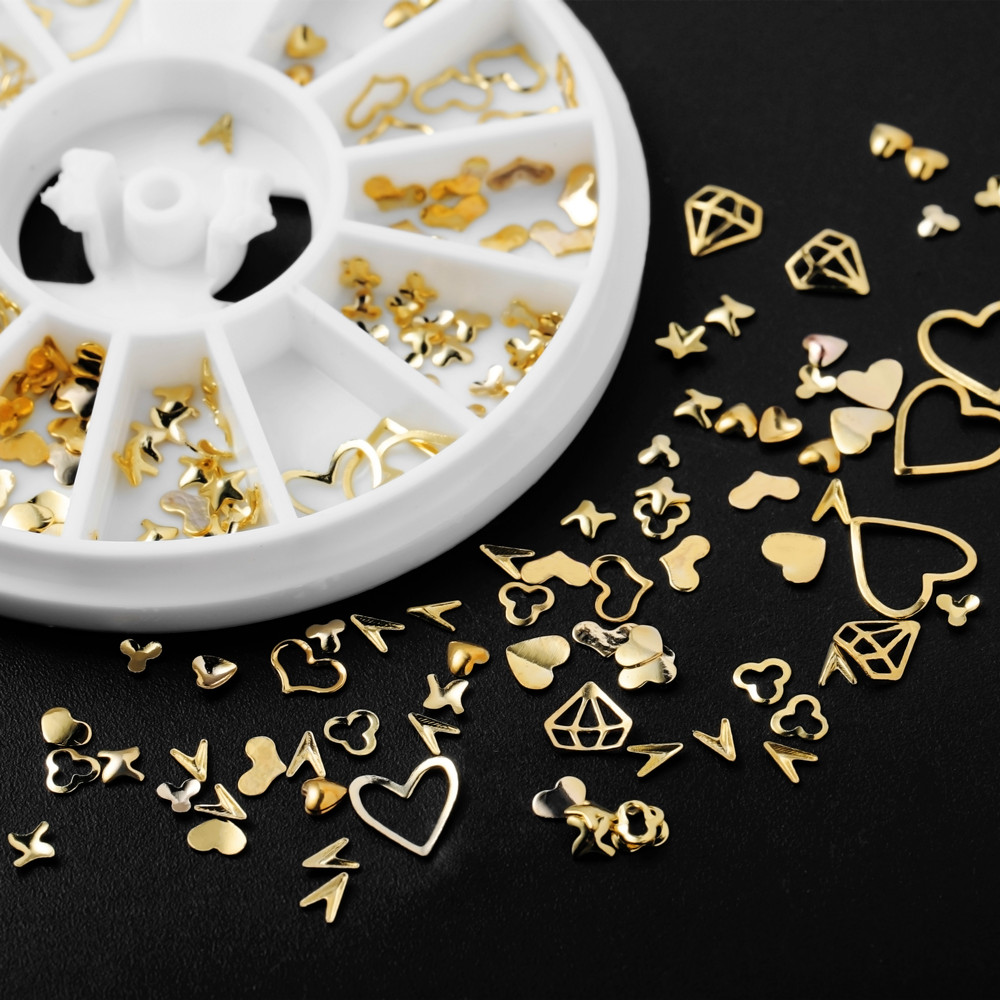 1 Kotak Emas Seni Kuku Glitter - Nail Art Overlay ulasan dan harga
